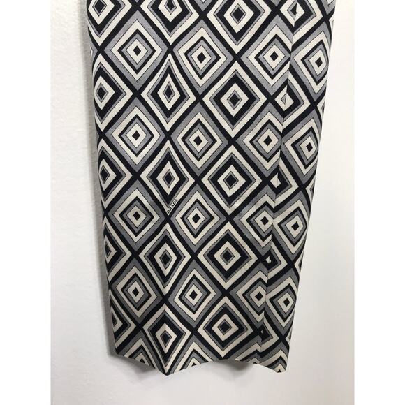 Prada Women's 36 Pants Diamond Pattern Wool Silk Blend Office Monochrome - Picture 3 of 12